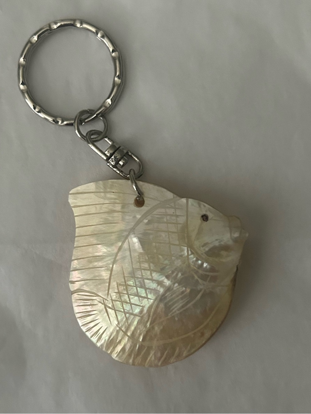 Mother of Pearl Fish Keychain – Iridescent White - Set of 12